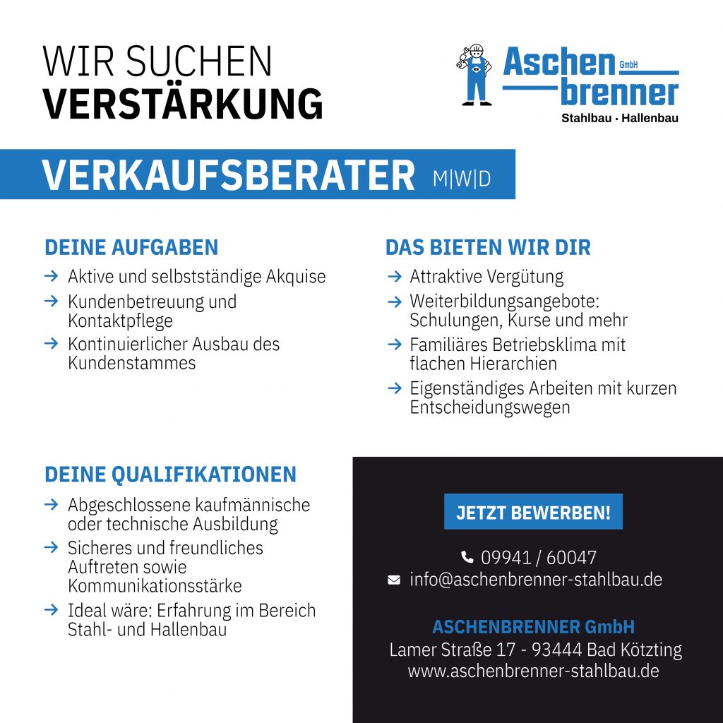 stellenausschreibung verkaufsberater job cham bad kötzting